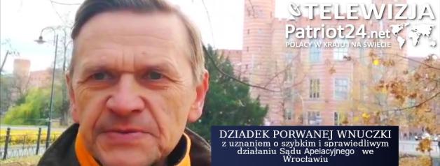 [VIDEO] Sąd Apelacyjny we Wrocławiu przywrócił praworządność. Dziecko przetrzymywane przez ojca i rodzinę lekarzy z Opola ma wrócić do matki! Sąd uznał argumenty matki, pani mecenas, Biura Rutkowski i Telewizja.Patriot24.net za słuszne