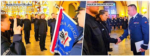 [VIDEO] W Sali Rycerskiej wrocławskiego ratusza wybrzmiały słowa Roty Ślubowania nowych policjantów